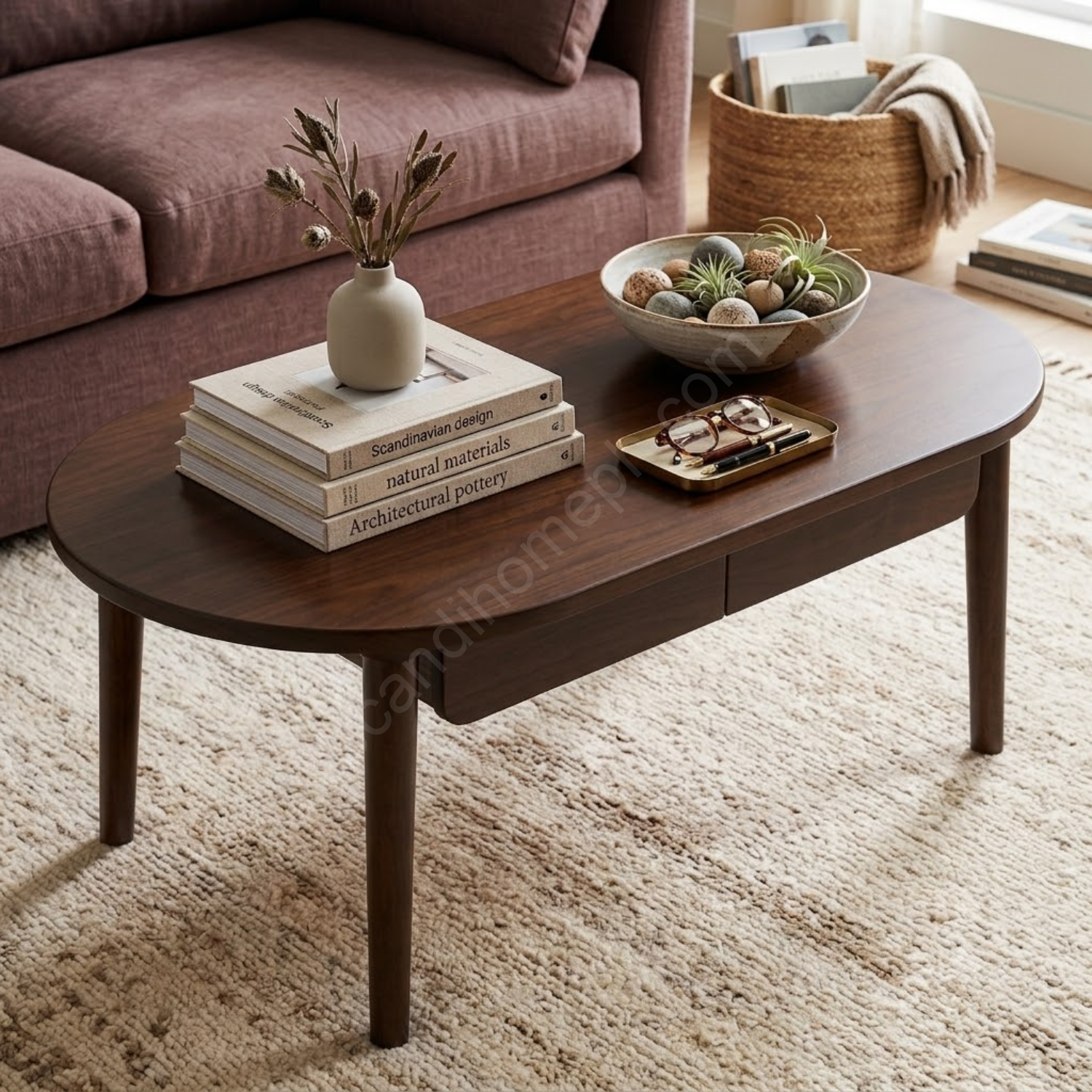 Oval Coffee Table Walnut