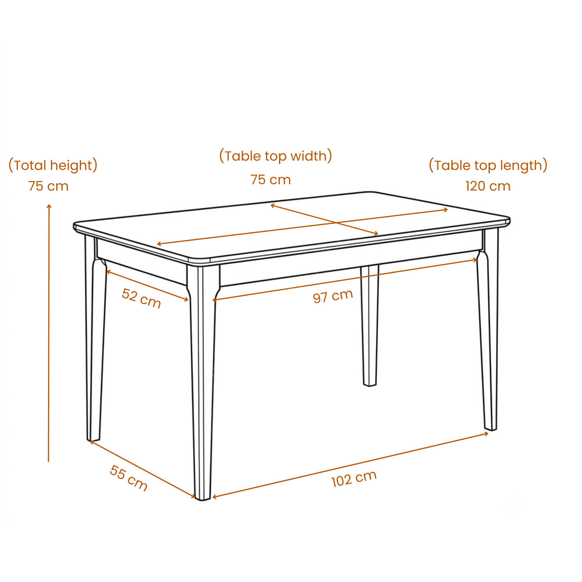 Muji 4 seater Dimensions