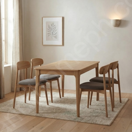 Chochin 4 seater with Nitori Chairs Natural