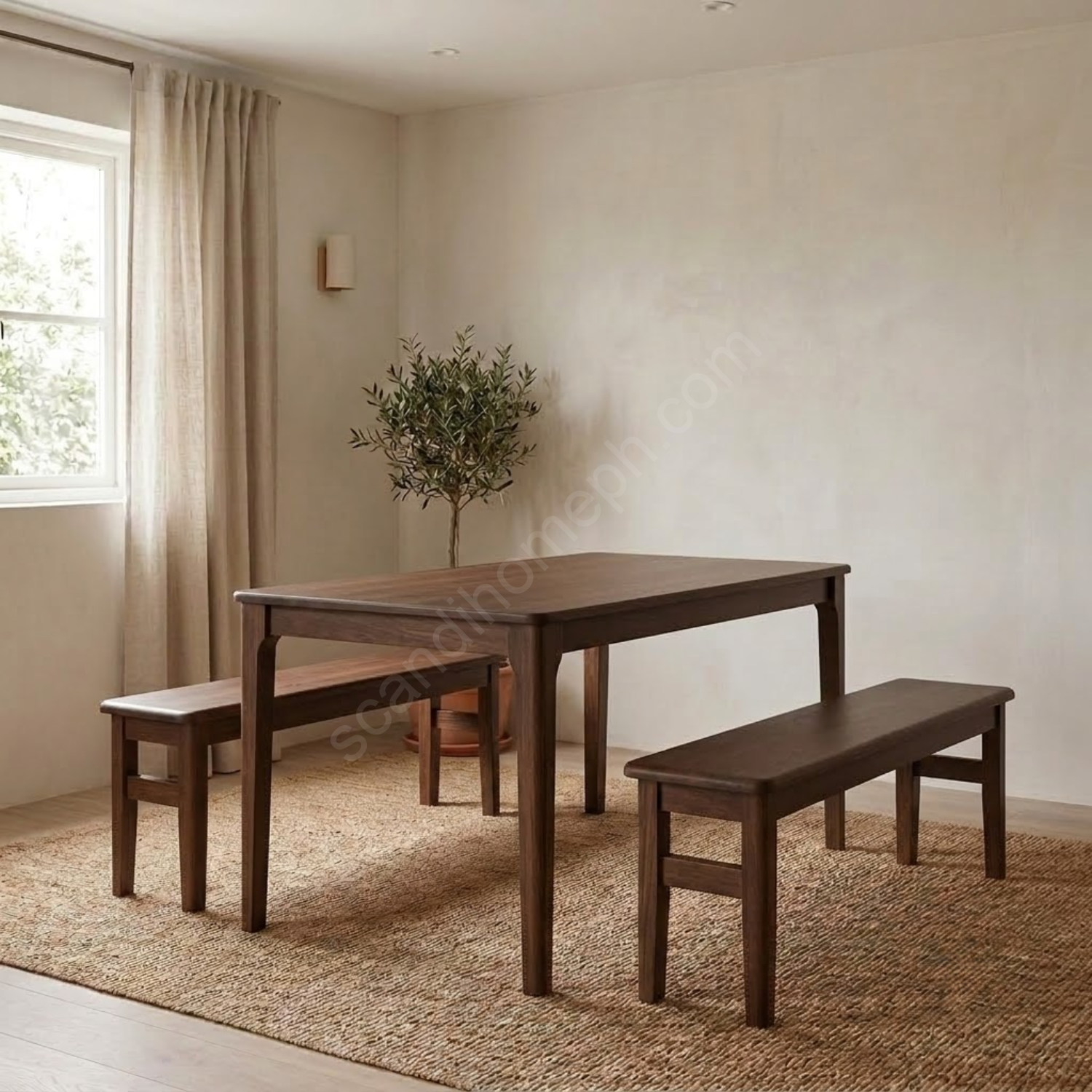 Bon 4 seater with Bench Walnut