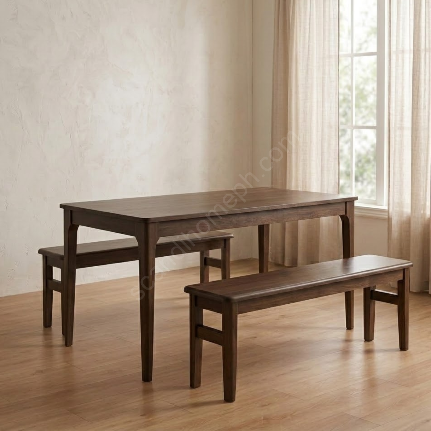 Bon 6 seater with Bench Walnut