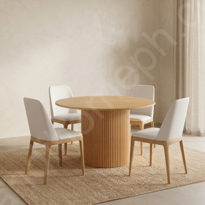 Fluted Dining 4 seater with Jane Chairs Natural