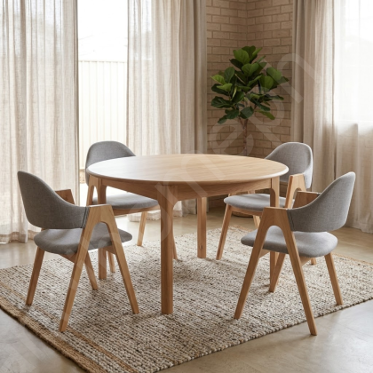 Jasmin 4 seater with Curve Chair Natural