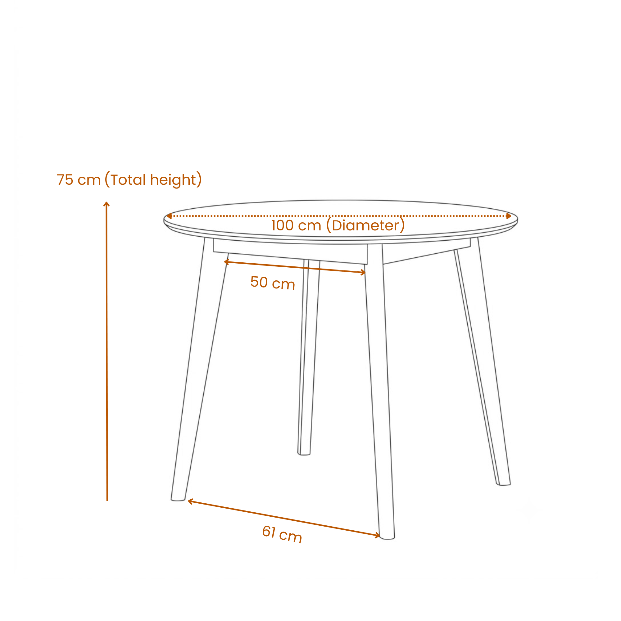 Liana Dining 4 seater Dimensions