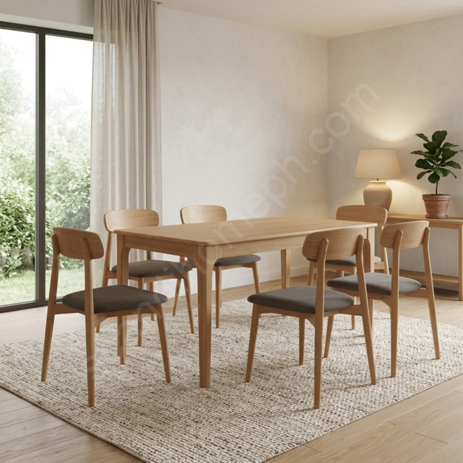 Chochin 6 seater with Nitori Chairs Natural